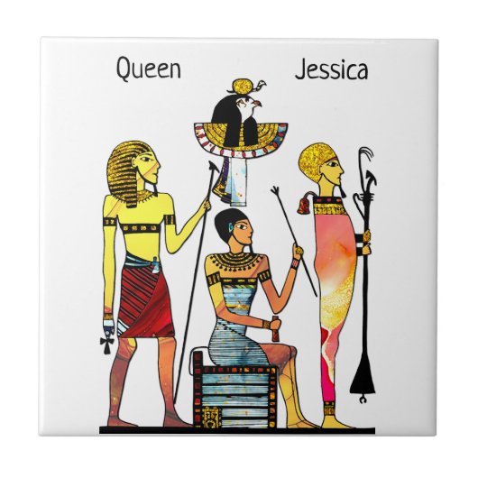 Oude Egypte Farao's Weelderige versiering Tegeltje (Voorkant)