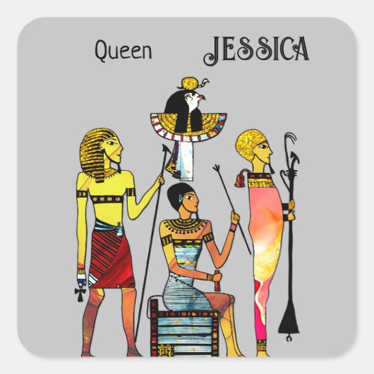 Oude Egypte Farao's Weelderige versiering Vierkante Sticker (Voorkant)