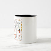 Oude egypte goden uit Egypte Tweekleurige Koffiemok (Center)