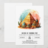 Oude Egypte Goud Bewerkbare Piramides Verjaardag Kaart (Voorkant / Achterkant)