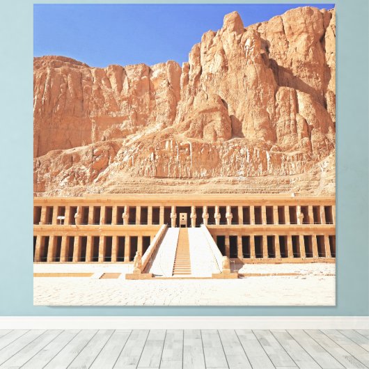 Oude Egypte Hatshepsut Deir Bahri tempel Luxor Canvas Afdruk (Insitu (Houten vloer))
