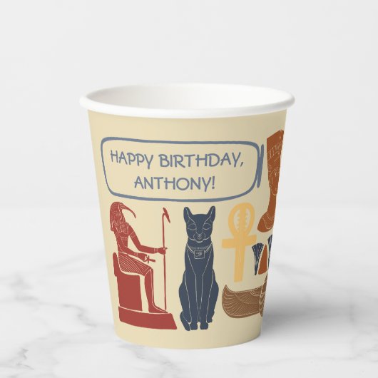 Oude Egypte Koning Tut Theme Custom Party Papieren Bekers (Voorkant)