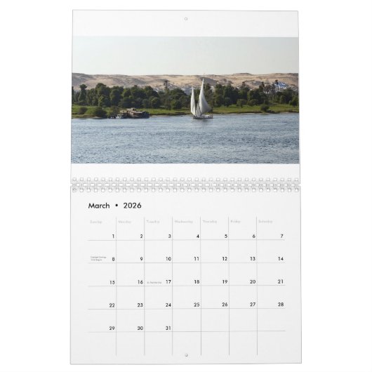 Oude Egypte met piramides, Sfinxtempels Kalender (Mar 2026)