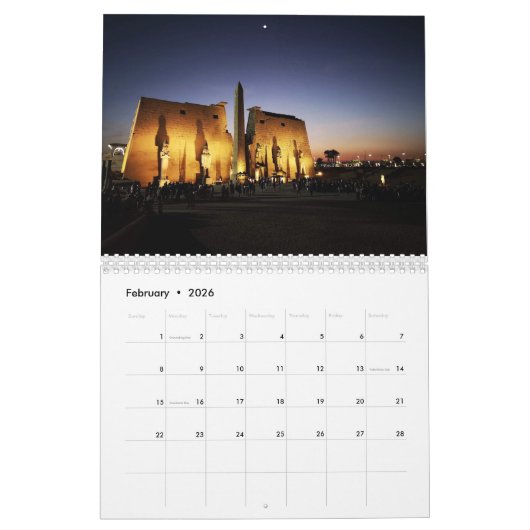 Oude Egypte met piramides, Sfinxtempels Kalender (Feb 2026)