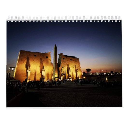 Oude Egypte met piramides, Sfinxtempels Kalender (Achterkant)