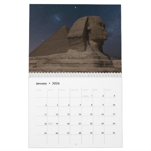 Oude Egypte met piramides, Sfinxtempels Kalender (Jan 2026)