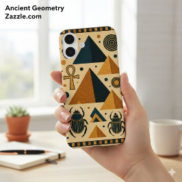 Oude Egypte Mystique geometrische papyrus iPhone 16 Plus Hoesje