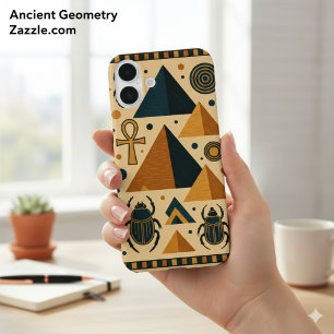 Oude Egypte Mystique geometrische papyrus iPhone 16 Plus Hoesje