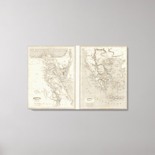 Oude Egypte, oude Griekenland Canvas Afdruk