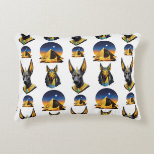 Oude Egypte Piramide Anubis Patroon Ontwerp Accent Kussen