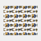 Oude Egypte Piramide Anubis Patroon Ontwerp Fleece Deken (Voorkant (Horizontaal))