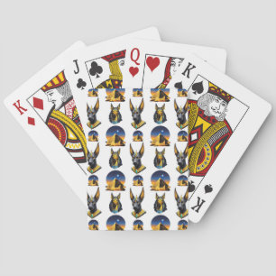 Oude Egypte Piramide Anubis Patroon Ontwerp Pokerkaarten
