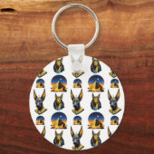 Oude Egypte Piramide Anubis Patroon Ontwerp Sleutelhanger (Voorkant)