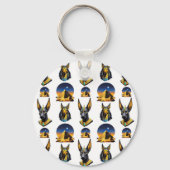 Oude Egypte Piramide Anubis Patroon Ontwerp Sleutelhanger (Achterkant)