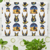 Oude Egypte Piramide Anubis Patroon Ontwerp Theedoek (Gevouwen)