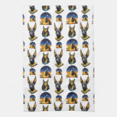Oude Egypte Piramide Anubis Patroon Ontwerp Theedoek (Verticaal)