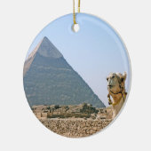 Oude Egypte: Piramide en kameel Keramisch Ornament (Links)