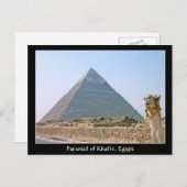 Oude Egypte: Piramide van Khafre, Egypte Briefkaart (Voorkant / Achterkant)