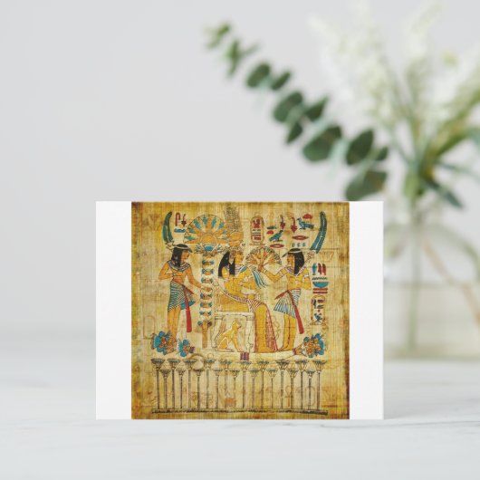 Oude Egypte Tapestry Scroll Heirogliphics Briefkaart (Staand voorkant)