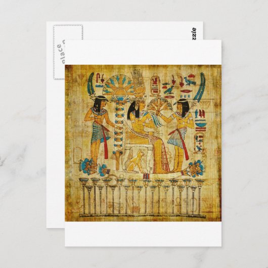 Oude Egypte Tapestry Scroll Heirogliphics Briefkaart (Voorkant / Achterkant)