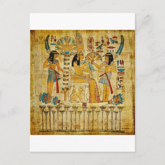 Oude Egypte Tapestry Scroll Heirogliphics Briefkaart (Voorkant)