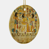 Oude Egypte Tapestry Scroll Heirogliphics Keramisch Ornament (Rechts)