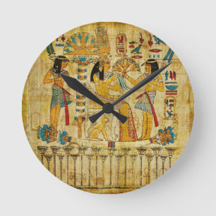 Oude Egypte Tapestry Scroll Heirogliphics Ronde Klok