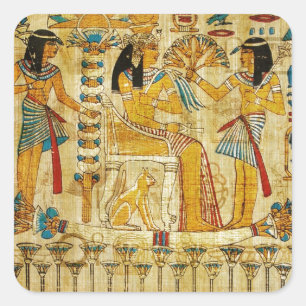 Oude Egypte Tapestry Scroll Heirogliphics Vierkante Sticker