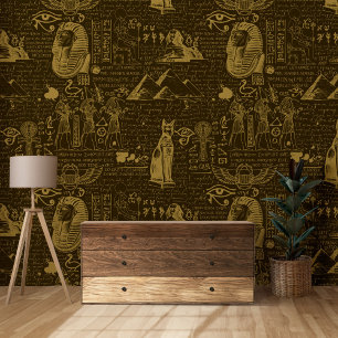 Oude Egypte thema piramide farao Anubis symbolen Behang