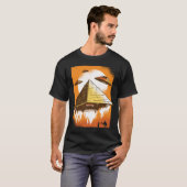 Oude Egypte UFO Alien Flying T-shirt (Voorkant volledig)