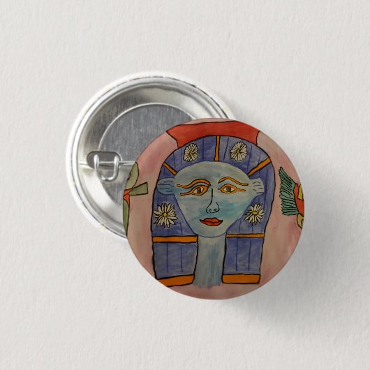 Oude Egyptenaar Ronde Button 3,2 Cm (Voorkant /achterkant)