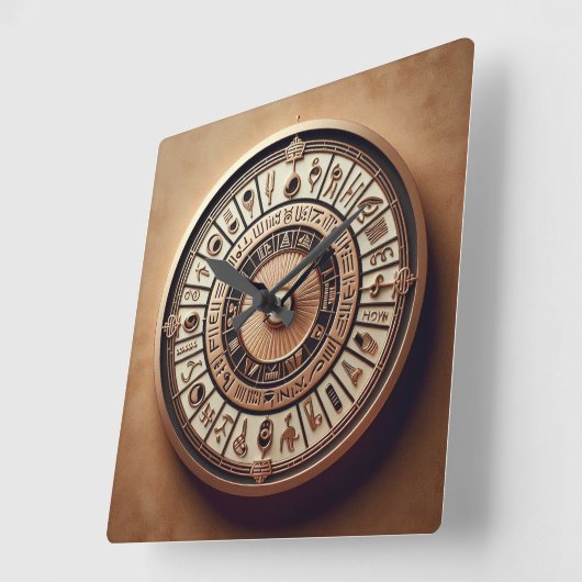 Oude Egyptische achtergrond 04 Vierkante Klok (Hoek)