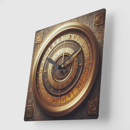 Oude Egyptische achtergrond Vierkante Klok (Hoek)