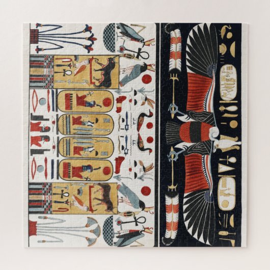 Oude Egyptische adelaar Illustratie en Egyptische  Legpuzzel (Horizontaal)