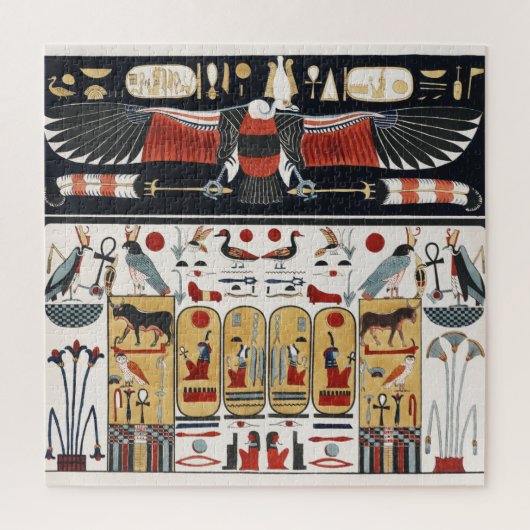 Oude Egyptische adelaar Illustratie en Egyptische  Legpuzzel (Verticaal)