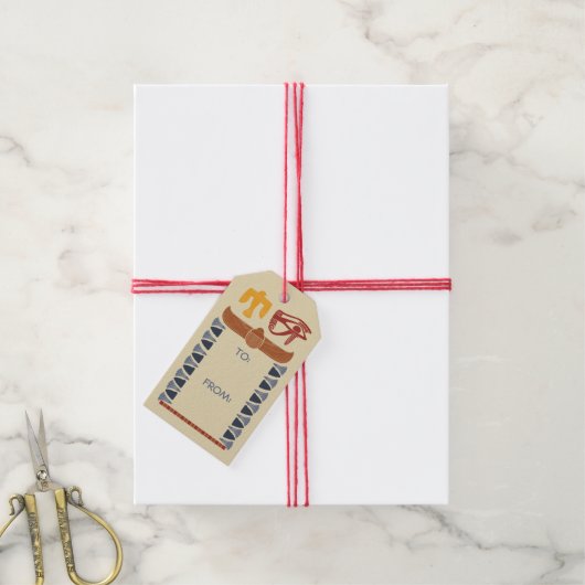 Oude Egyptische afbeeldingen Collage to From Cadeaulabel (Met Touw)