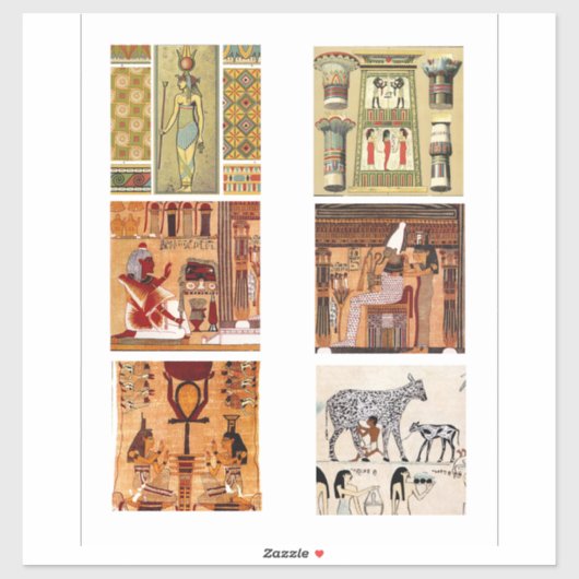 Oude Egyptische  Antiek kunst Sticker (Vel)