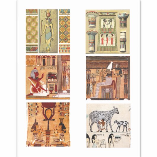 Oude Egyptische  Antiek kunst Sticker (Voorkant)