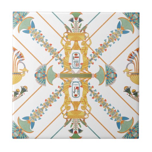 Oude Egyptische  Art Gold Green Tegeltje (Voorkant)