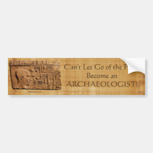 Oude Egyptische Art Relief op Faux Papyrus Bumpersticker