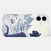 Oude Egyptische Bastet Kat en Piramides Blauw  Case-Mate iPhone Case (Achterkant (horizontaal))