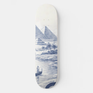 Oude Egyptische Bastet Kat en Piramides Blauw Persoonlijk Skateboard