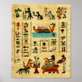 Oude Egyptische beboste Meows Cat Print (Voorkant)