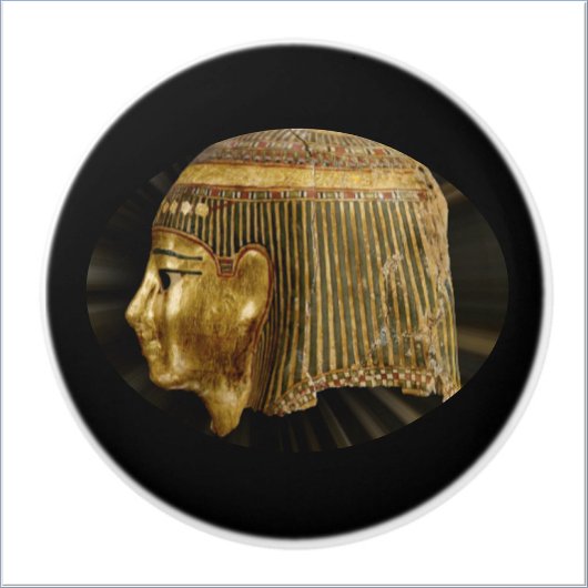 Oude Egyptische Black en Gold Keramische Knop