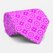 Oude Egyptische bloemen - Magenta op wit Stropdas (Opgerold)
