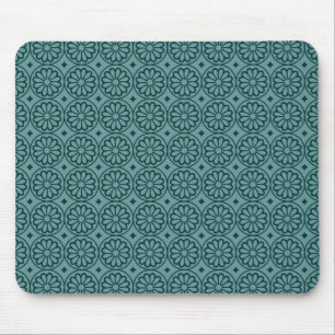 Oude Egyptische Bloemen - Oceaan Groen met Bos Muismat