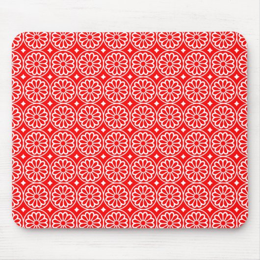 Oude Egyptische Bloemen - Rood Muismat (Voorkant)