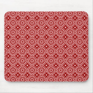 Oude Egyptische bloemen - Ruby Red op roze Muismat