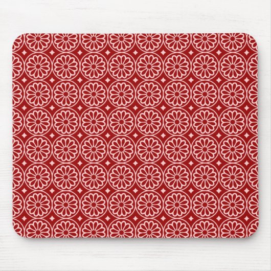 Oude Egyptische bloemen - Ruby Red op roze Muismat (Voorkant)