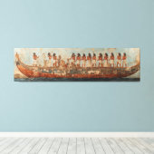 Oude Egyptische Boat Wall Art - Mythologie Reis Canvas Afdruk (Insitu (Houten vloer))
